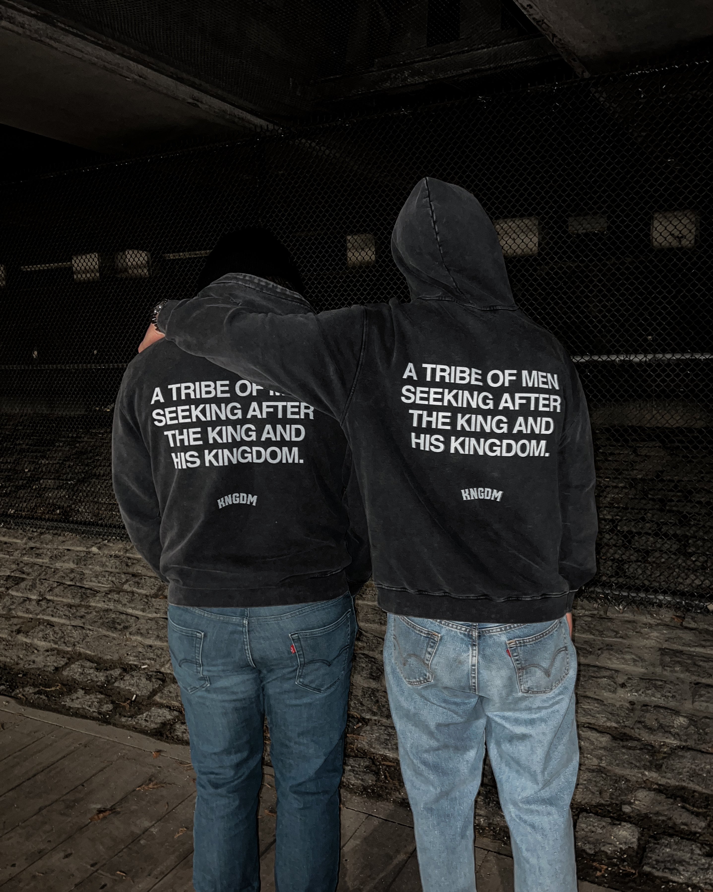"A TRIBE OF MEN" Acid Wash Hoodie